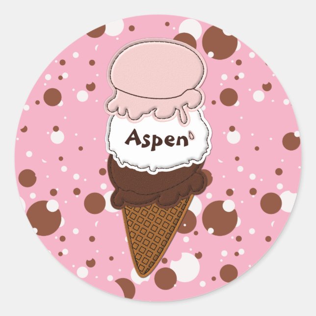 Neapolitan Stitched Cone 3-ROUND STICKERS (Front)