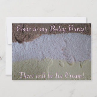 Neapolitan "Will Be Ice Cream" Bday Party Invite