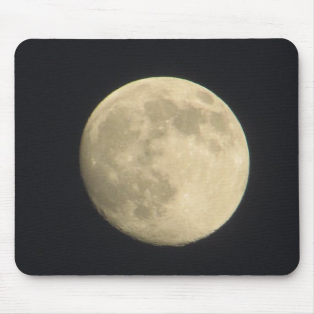 Near Full Moon in the  Night Sky Mouse Pad (Front)