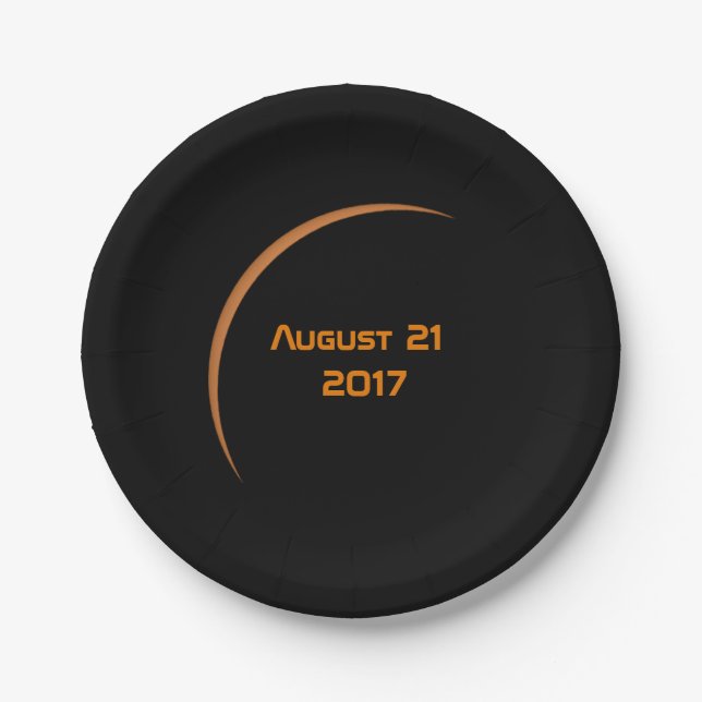 Near Maximum August 21, 2017 Partial Solar Eclipse Paper Plate (Front)