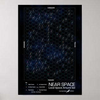 Near Space Hexagon Poster Star-Map