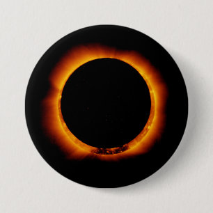 Near Total Solar Eclipse 7.5 Cm Round Badge