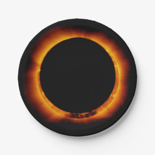 Near Total Solar Eclipse Paper Plate