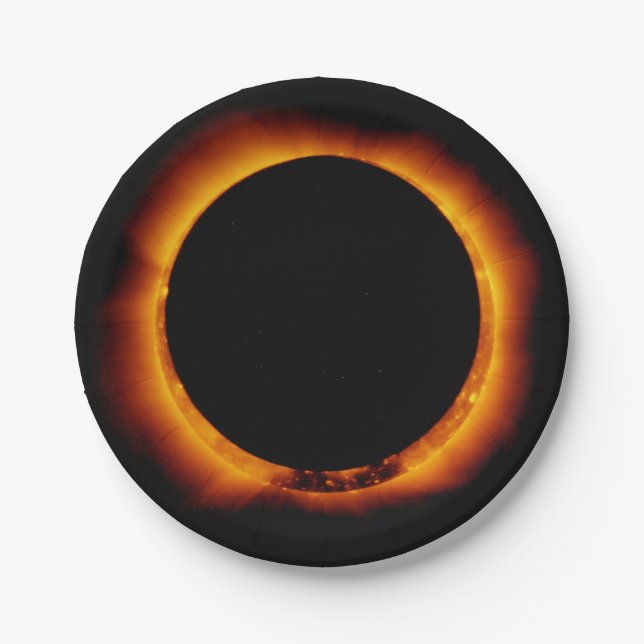 Near Total Solar Eclipse Paper Plate (Front)
