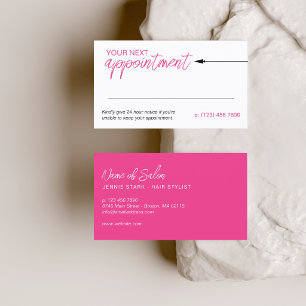 Neat Arrow Hot Pink Minimal Next Appointment Card