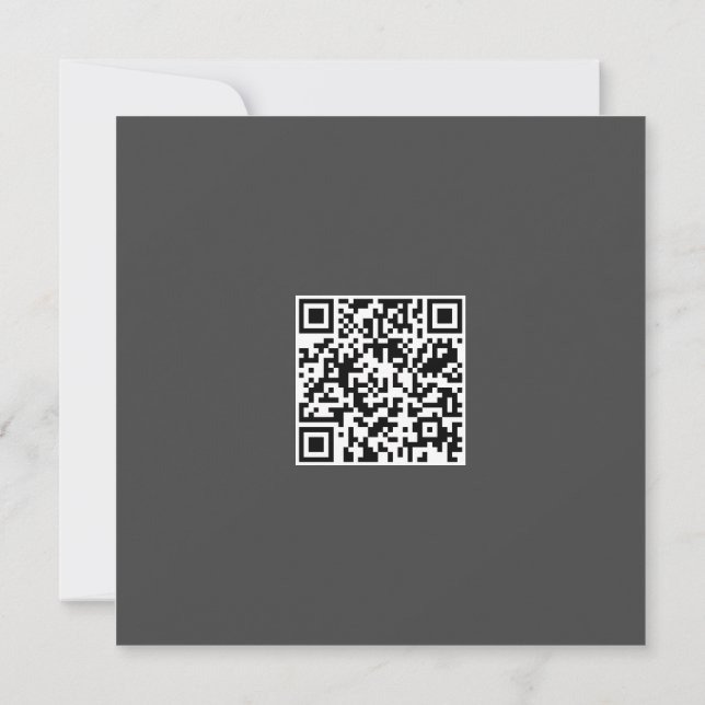 Neat Grey Monochrome Modern Vibe QR Code Card (Back)