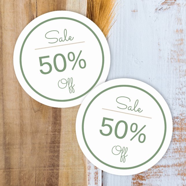 Neatral sage green store promotion sale sticker (Creator Uploaded)