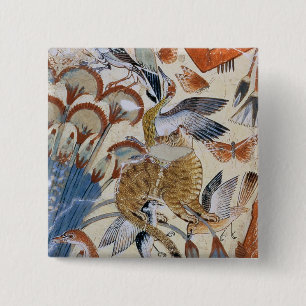 Nebamun hunting in the marshes with his wife 15 cm square badge
