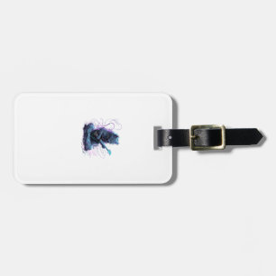 Nebelung Cat Playing Electric Guitar Rock T-Shirt Luggage Tag