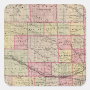 Nebraska 3 square sticker