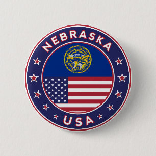 Nebraska 6 Cm Round Badge