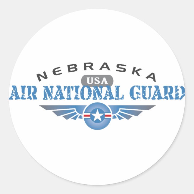 Nebraska Air National Guard Classic Round Sticker (Front)