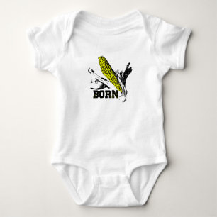 Nebraska born - corn born cornhusker baby bodysuit