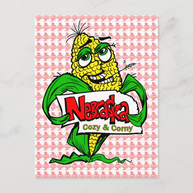 Nebraska Cartoon Corn Cob Postcard (Front)