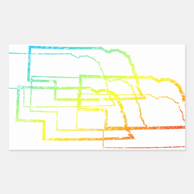nebraska chill blur rectangular sticker (Front)