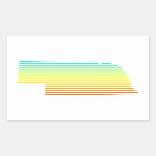 nebraska chill fade rectangular sticker
