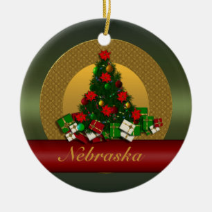 Nebraska Christmas Tree Ornament