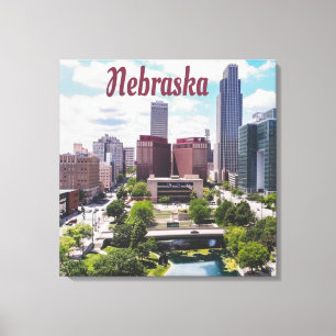 Nebraska City Skyline Omaha Canvas Print