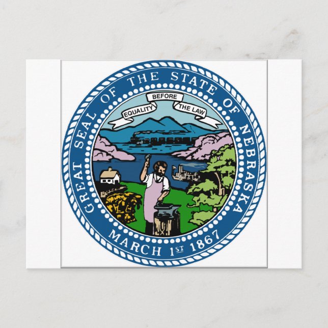 Nebraska Coat of Arms Postcard (Front)