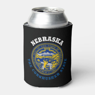 NEBRASKA CORNHUSKER STATE FLAG  CAN COOLER