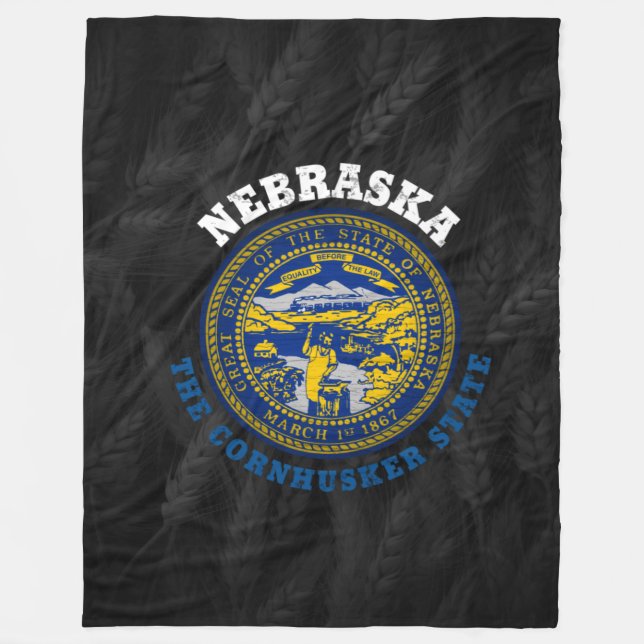 NEBRASKA CORNHUSKER STATE FLAG FLEECE BLANKET (Front)
