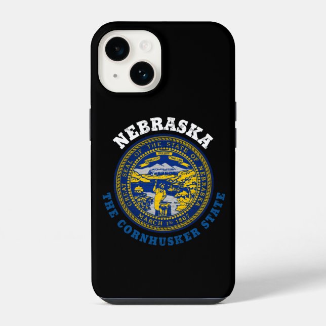 NEBRASKA CORNHUSKER STATE FLAG iPhone CASE (Back)