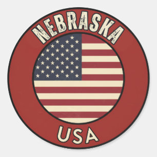 Nebraska Cornhusker State Gif Classic Round Sticker