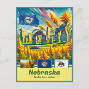Nebraska Essence Vibrant Landmark Postcard