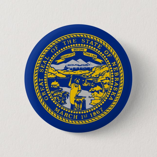 Nebraska Flag 6 Cm Round Badge (Front)
