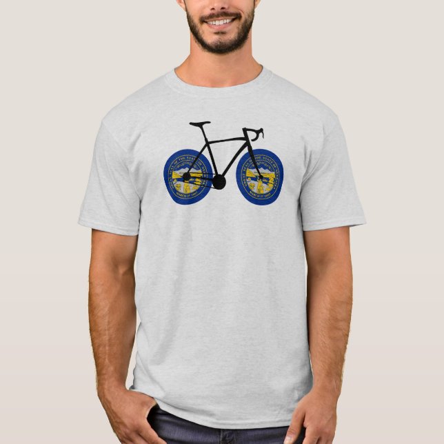 Nebraska Flag Cycling T-Shirt (Front)