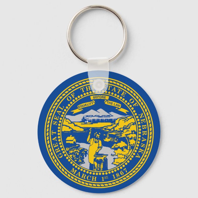 Nebraska flag key ring (Front)