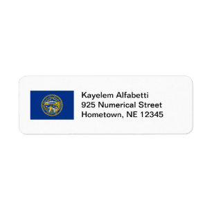 Nebraska Flag Return Address Label