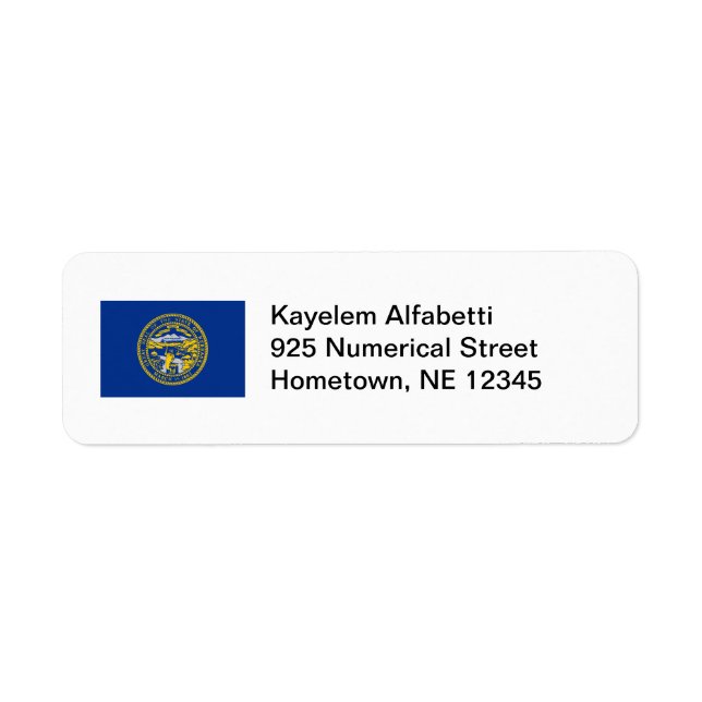 Nebraska Flag Return Address Label (Front)
