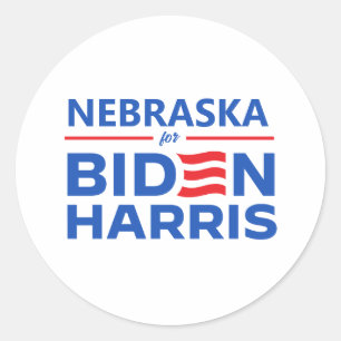 Nebraska for Biden Harris Classic Round Sticker