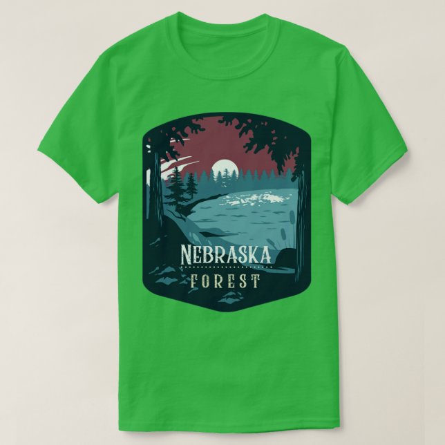 Nebraska Forest Camping Hiking and Backpacking thr T-Shirt (Design Front)