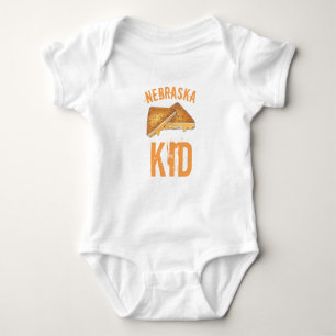 Nebraska Fried Toasted Cheese Frenchees Sandwich Baby Bodysuit