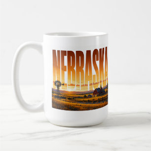 Nebraska Golden Prairie Countryside Sunset Coffee Mug