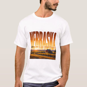 Nebraska Golden Prairie Countryside Sunset T-Shirt