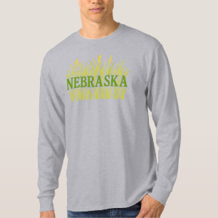 Nebraska Grassland Typography Rustic Tallgrass T-Shirt