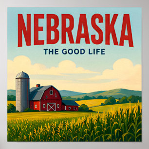 Nebraska Great Plains Sandhills Midwest Road Trip Poster