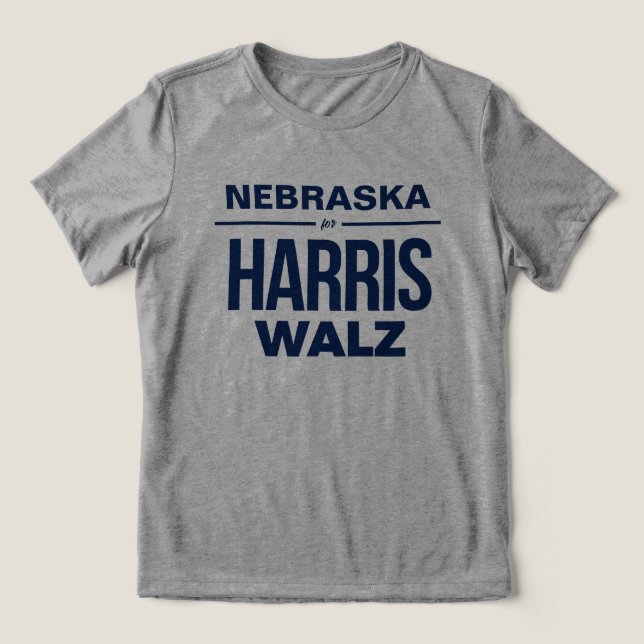 Nebraska Harris Walz Tri-Blend Shirt (Design Front)