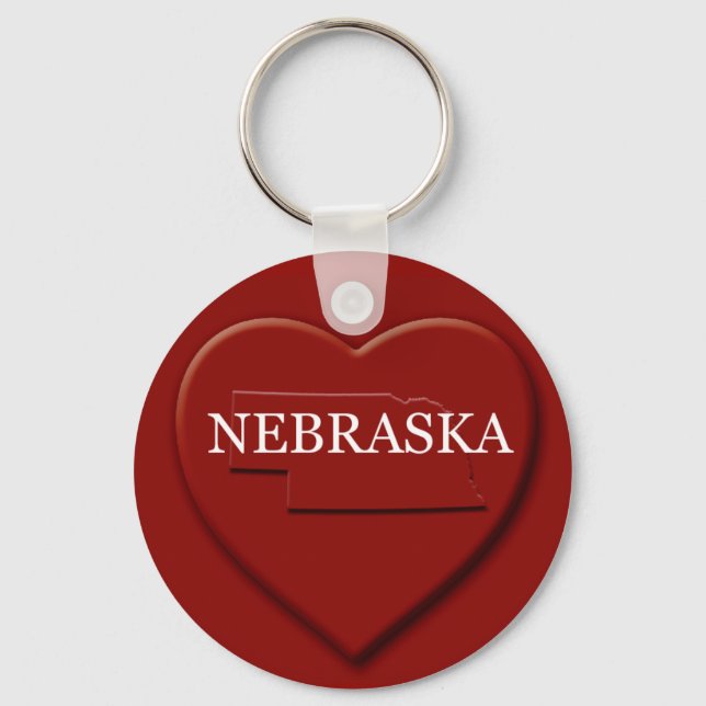 Nebraska  Heart Map Keychain (Front)