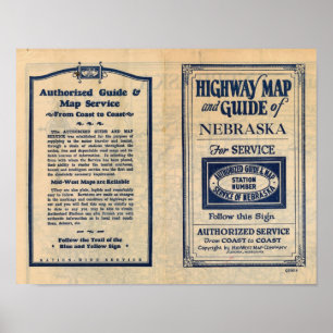 Nebraska Highway Map Poster