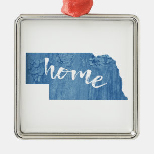 Nebraska Home Wood Grain Metal Tree Decoration