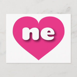 Nebraska hot pink heart - I love ne Postcard