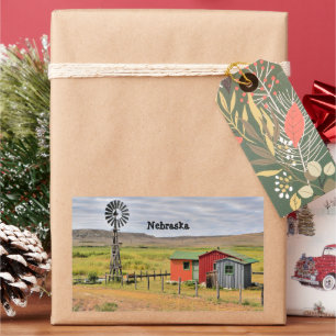 Nebraska landscape rectangular sticker