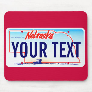 Nebraska license plate mouse pad