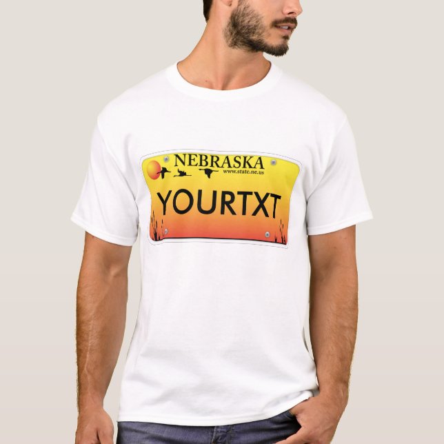 Nebraska License Plate T-Shirt (Front)