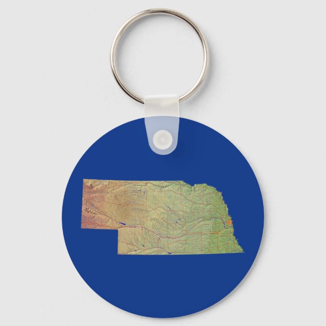 Nebraska Map Keychain (Front)