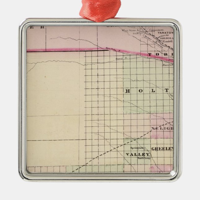 Nebraska Metal Tree Decoration (Front)